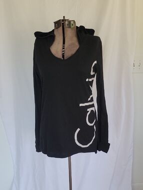 Calvin Klein Performance "Spell-out" Hoodie, Large, Black/White